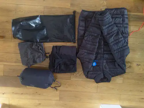 Handle bar bag and contents